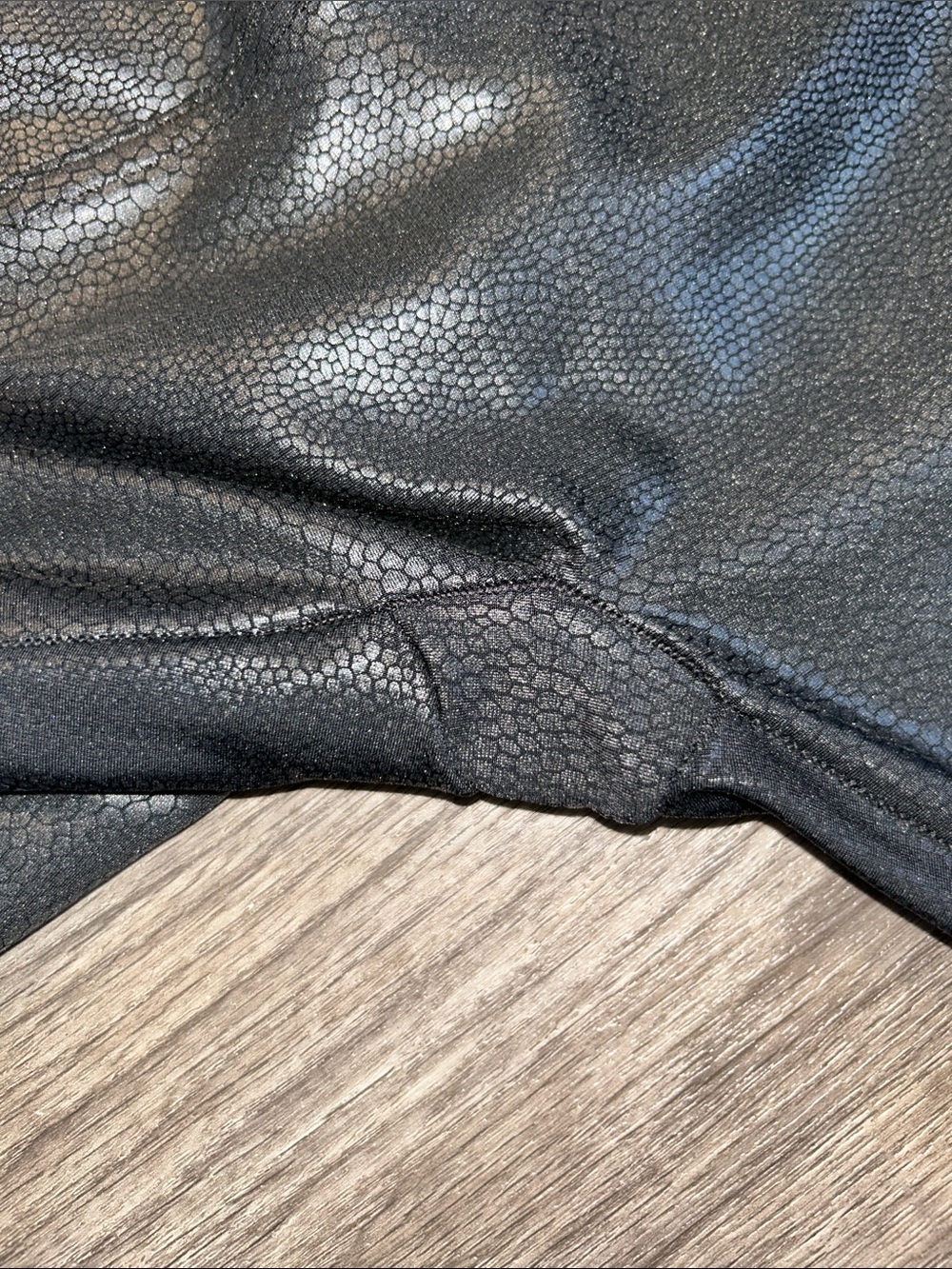 Spanx Faux Leather Leggings 1X High Rise Black Textured Skinny - Picture 5 of 9